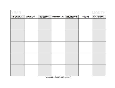 Blank Editable Calendar